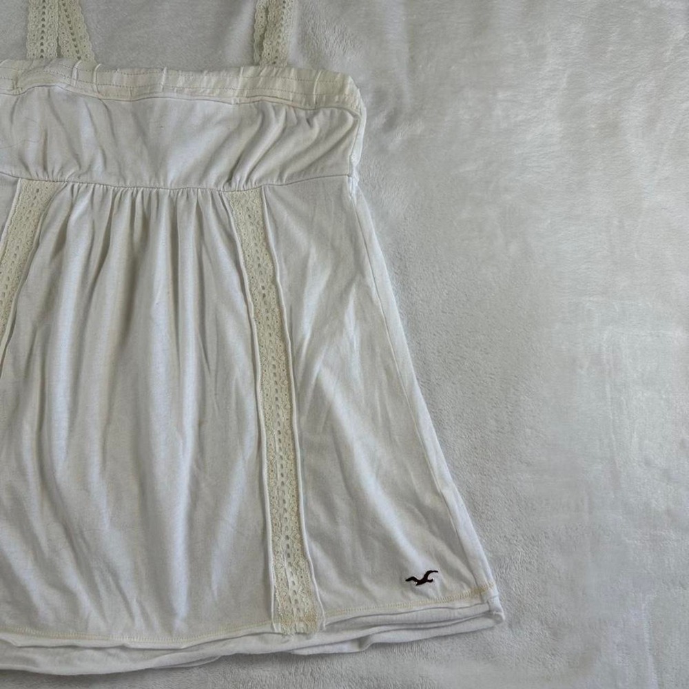 Hollister white cream lace babydoll cami tank y2k vintage mcbling grail - Picture 2 of 8